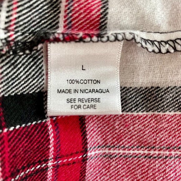 Tackle & Tides Red Black Plaid Cotton Button Down Flannel Shirt Men's Large NEW - Picture 9 of 10